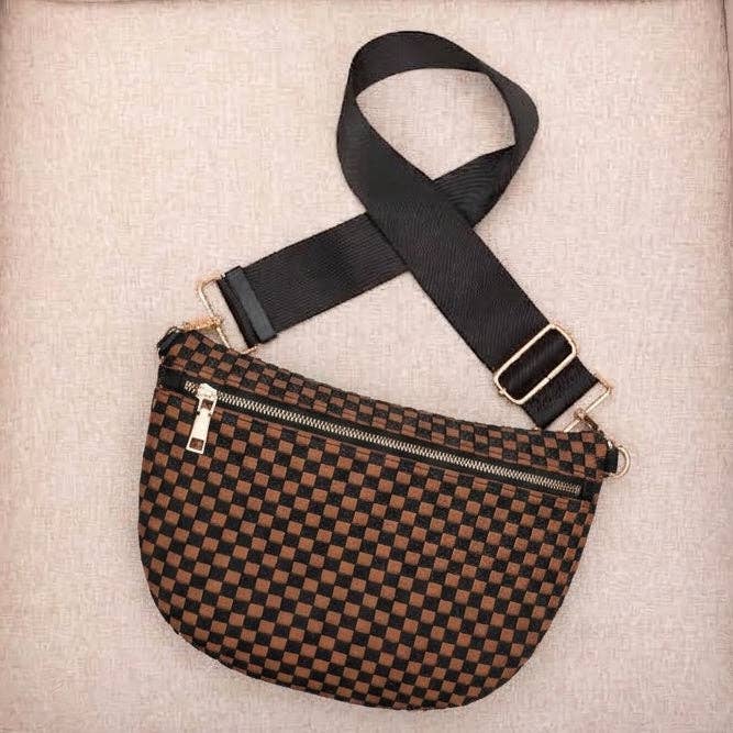 Aili's Corner - Layla Woven Checkered Crossbody Sling Bag