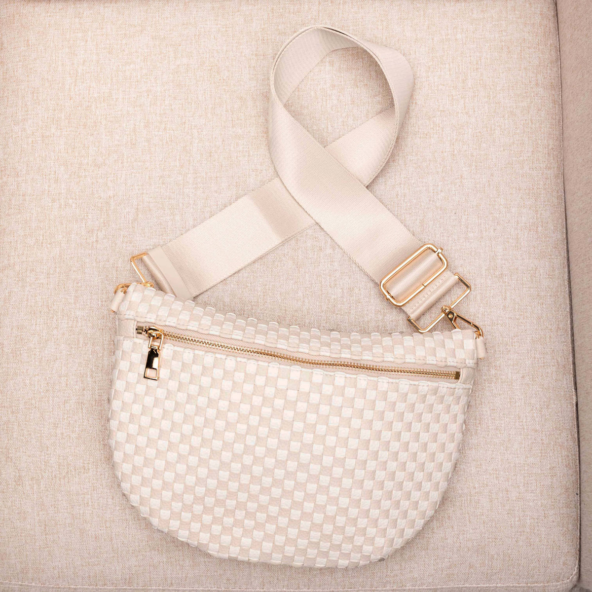 Aili's Corner - Layla Woven Checkered Crossbody Sling Bag