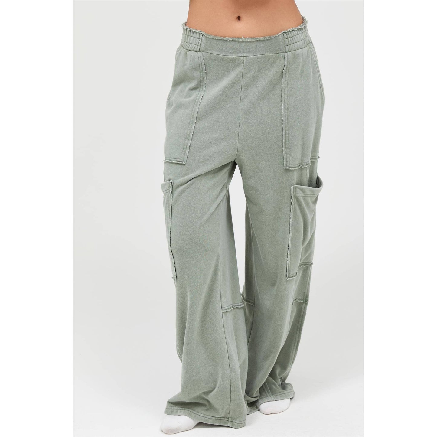Loudie - Mineral Wash Wide Leg Cargo Pants