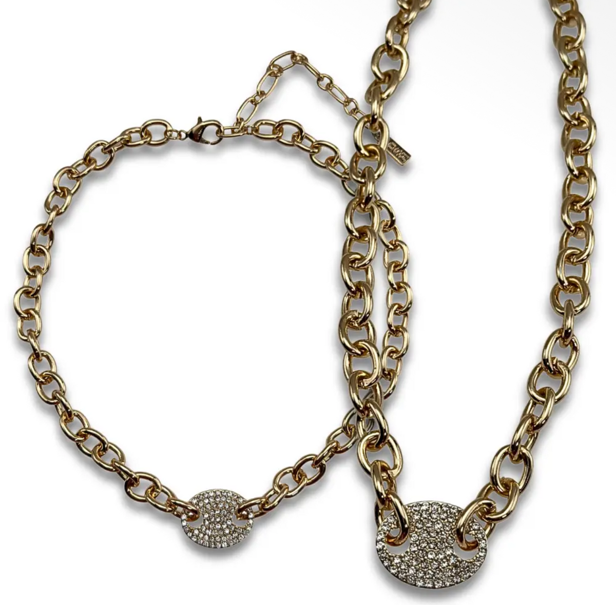 Pave Oval PP necklace
