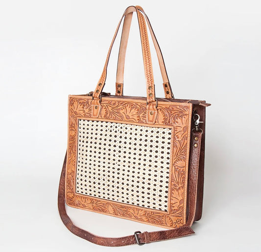 Woven Leather Tote AD bag