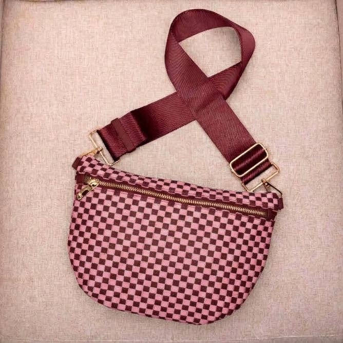 Aili's Corner - Layla Woven Checkered Crossbody Sling Bag