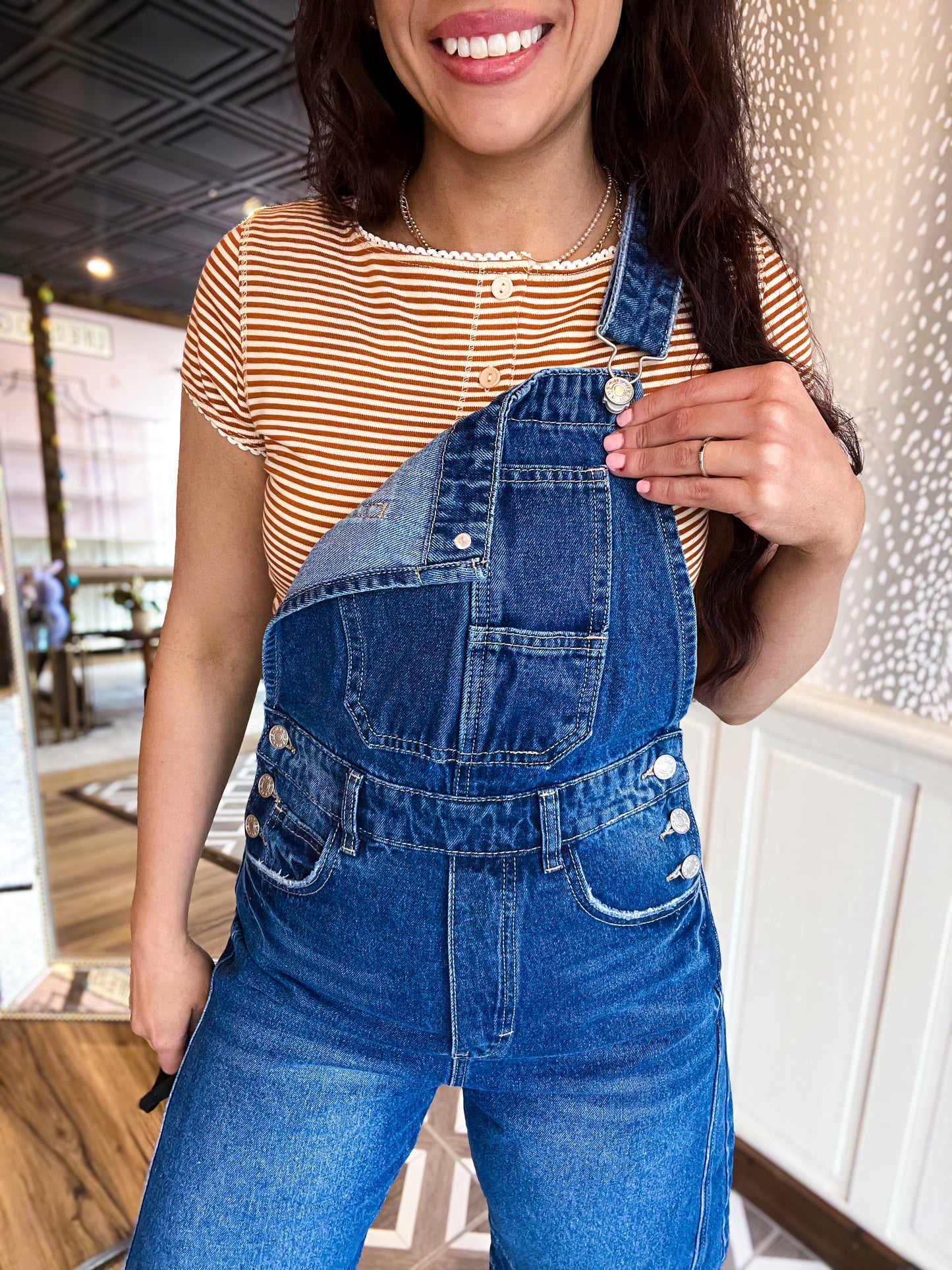 BARREL-LEG DENIM JUMPSUIT
