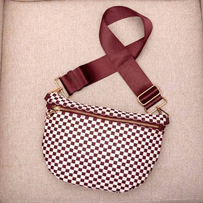 Aili's Corner - Layla Woven Checkered Crossbody Sling Bag