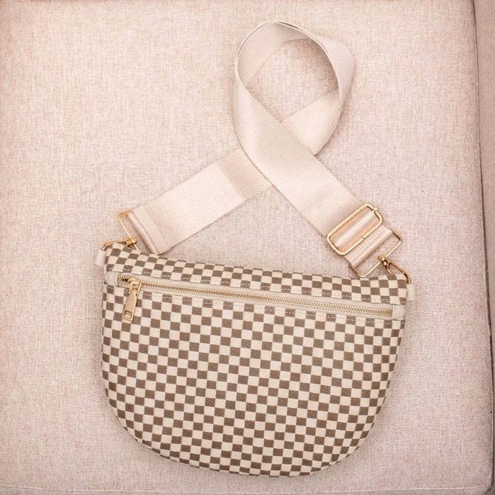 Aili's Corner - Layla Woven Checkered Crossbody Sling Bag