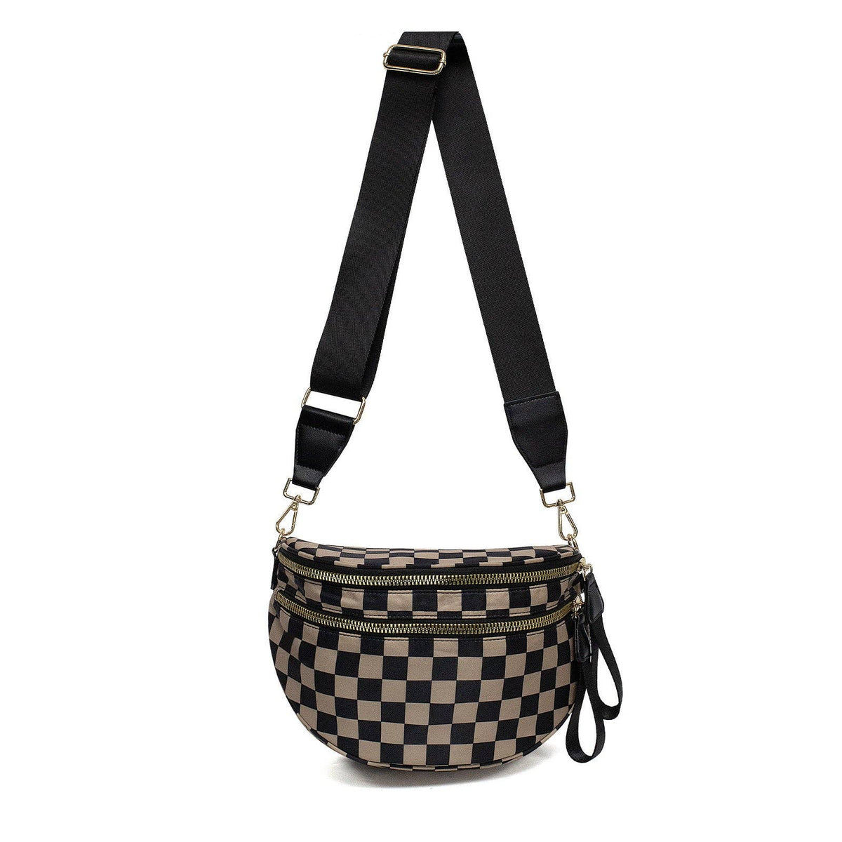 Aili's Corner - Frankie Oversize Double Zip Print Crescent Sling