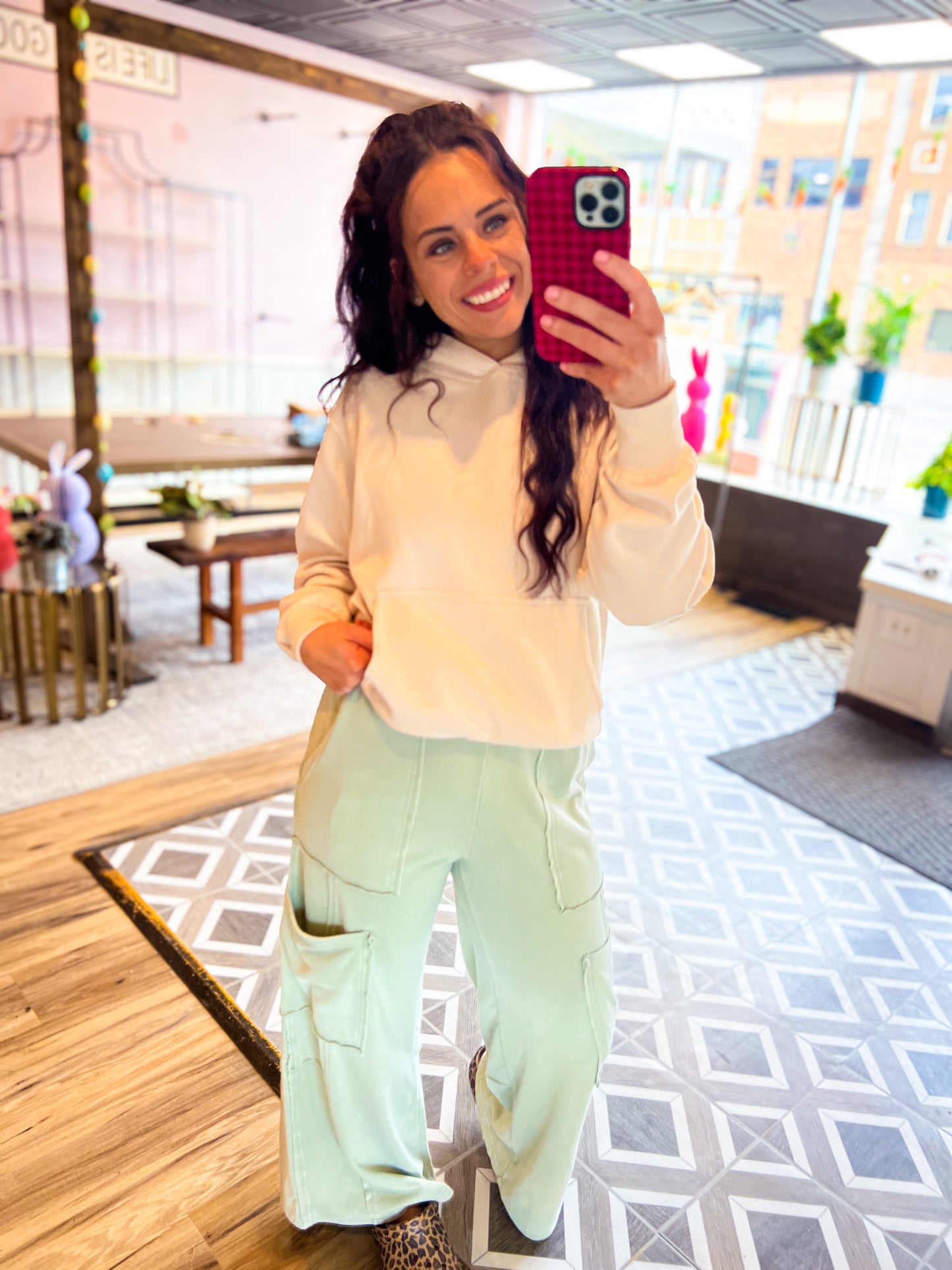 Loudie - Mineral Wash Wide Leg Cargo Pants