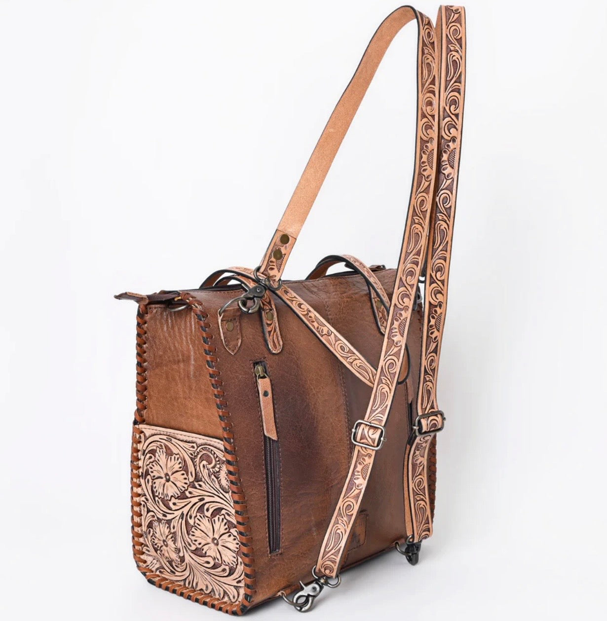 Tooled leather AD Bag/backpack