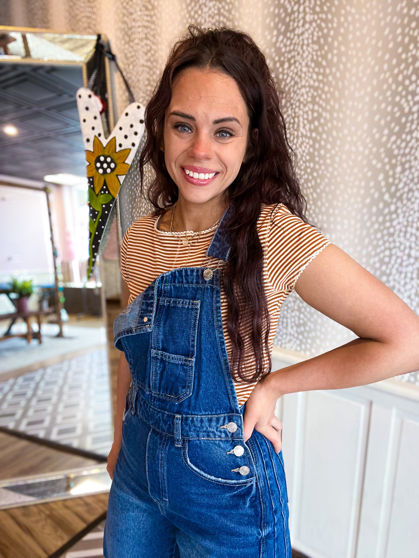 BARREL-LEG DENIM JUMPSUIT