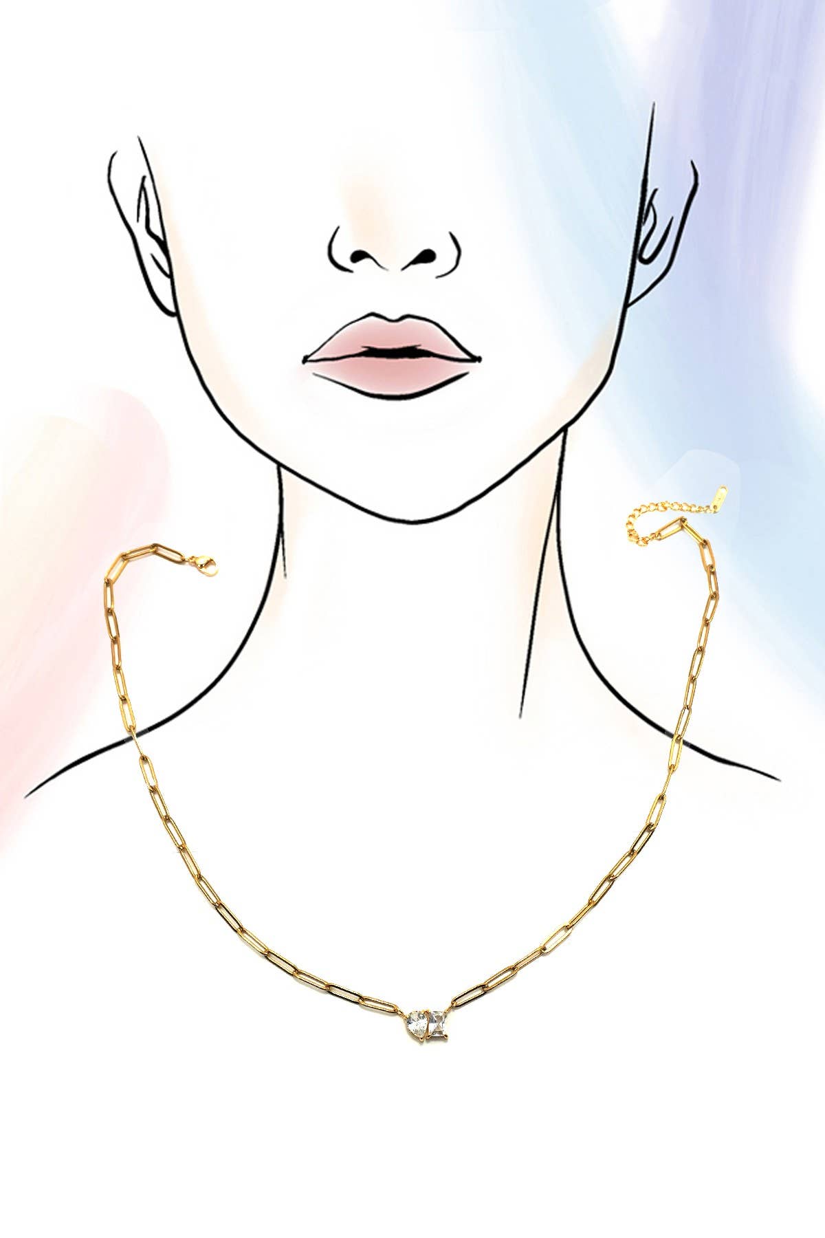 18K STAINLESS STEEL TARNISH FREE RHIN NECKLACE