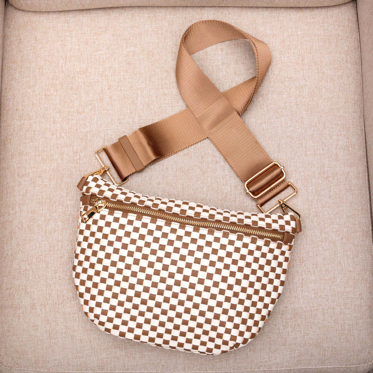 Aili's Corner - Layla Woven Checkered Crossbody Sling Bag