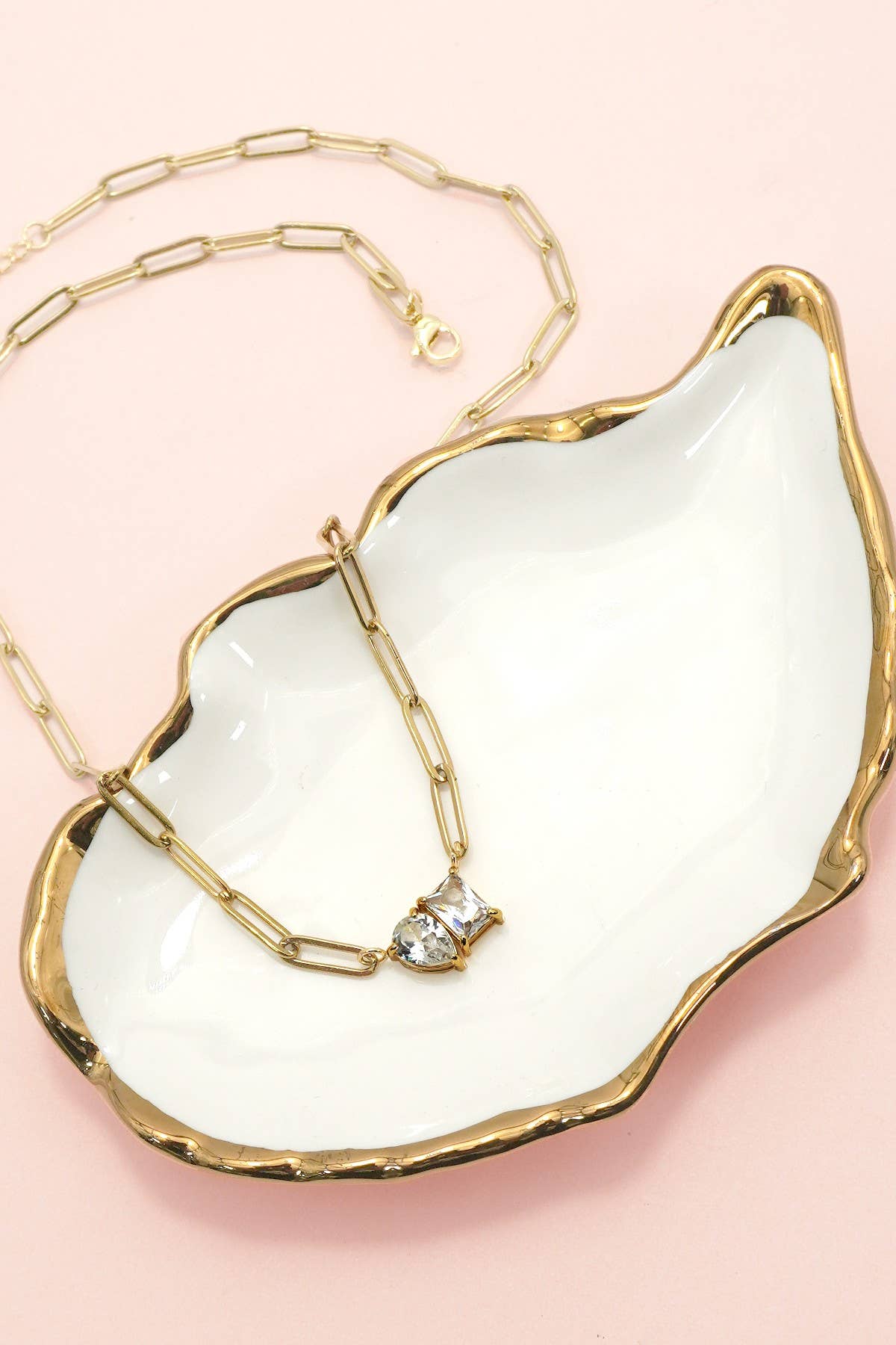 18K STAINLESS STEEL TARNISH FREE RHIN NECKLACE