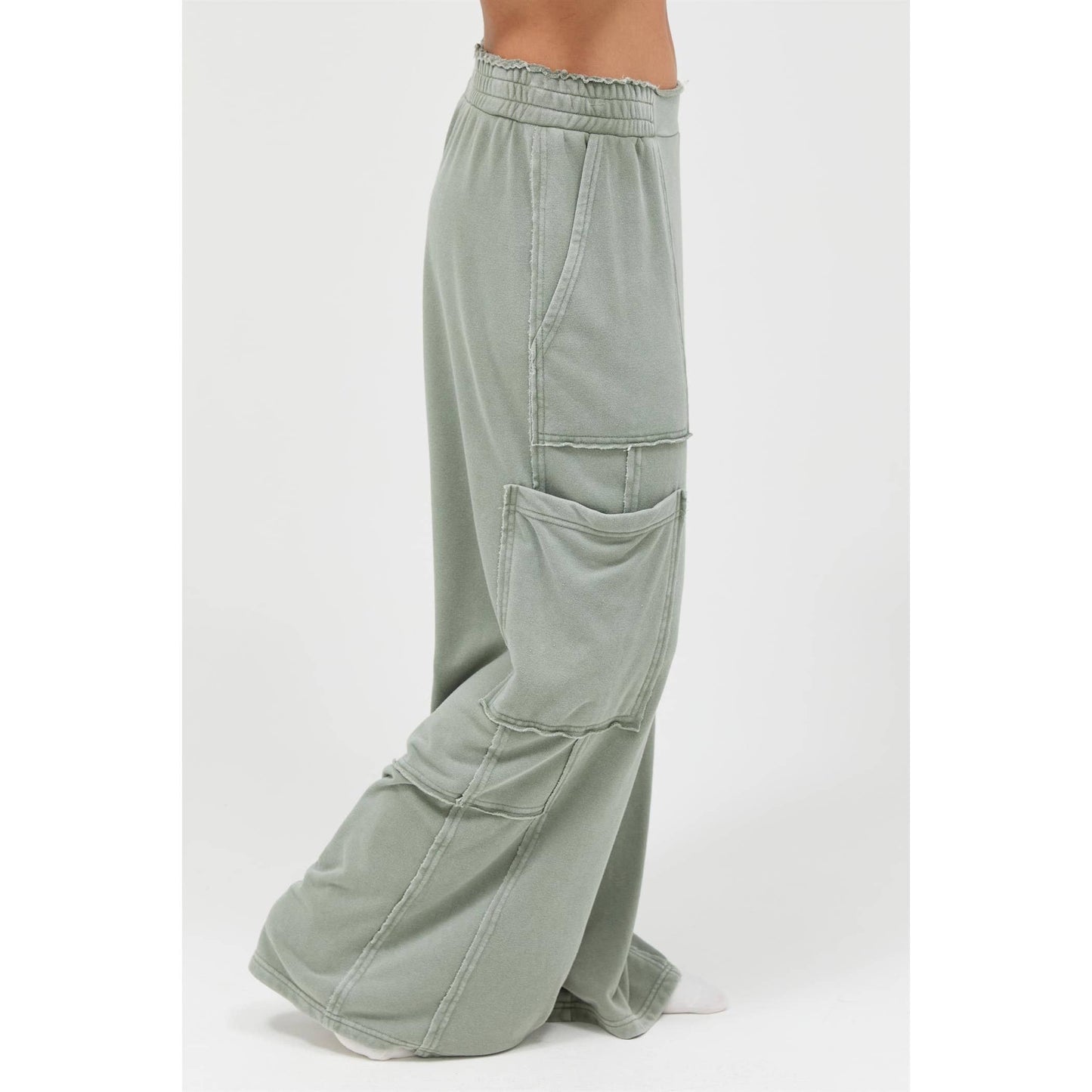 Loudie - Mineral Wash Wide Leg Cargo Pants