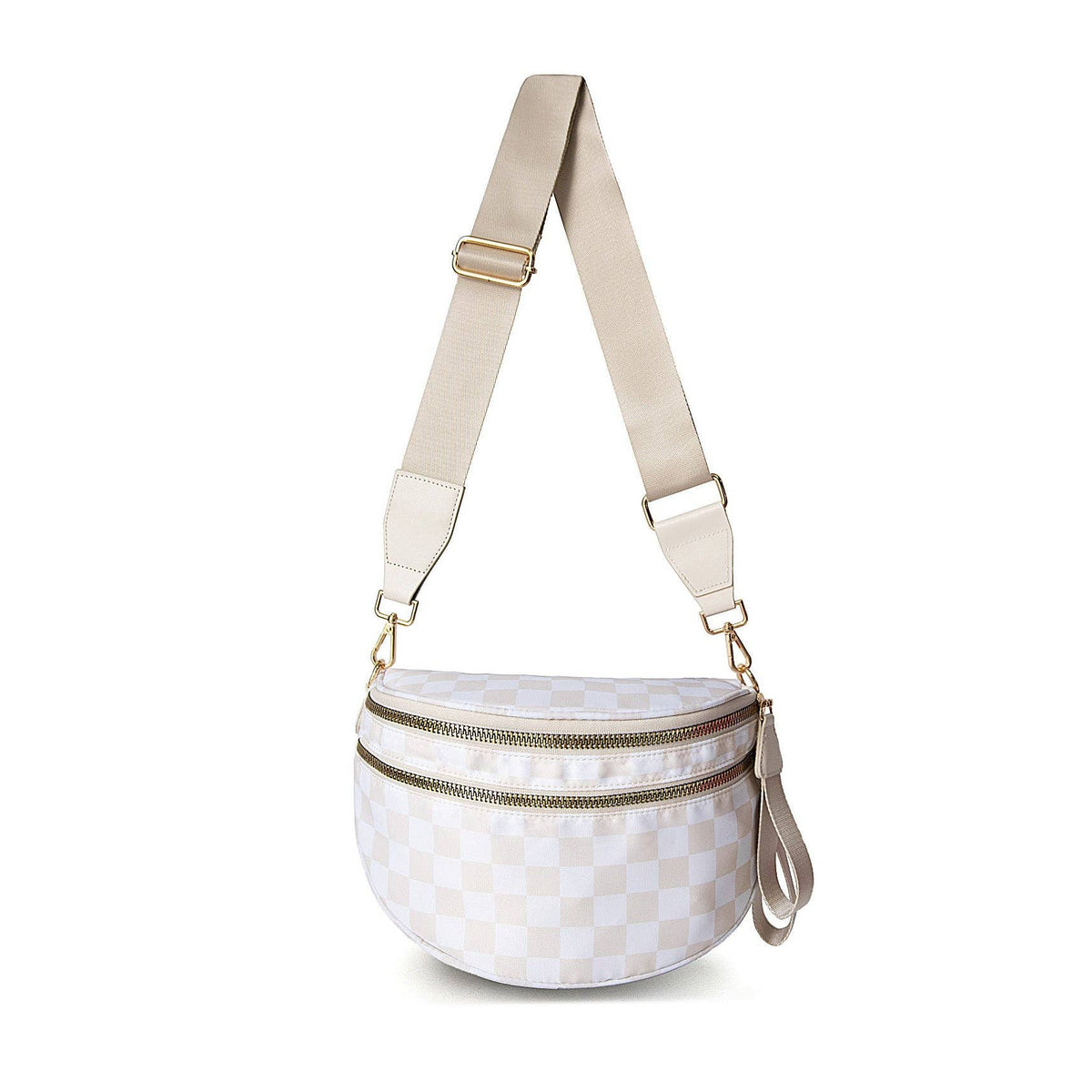 Aili's Corner - Frankie Oversize Double Zip Print Crescent Sling