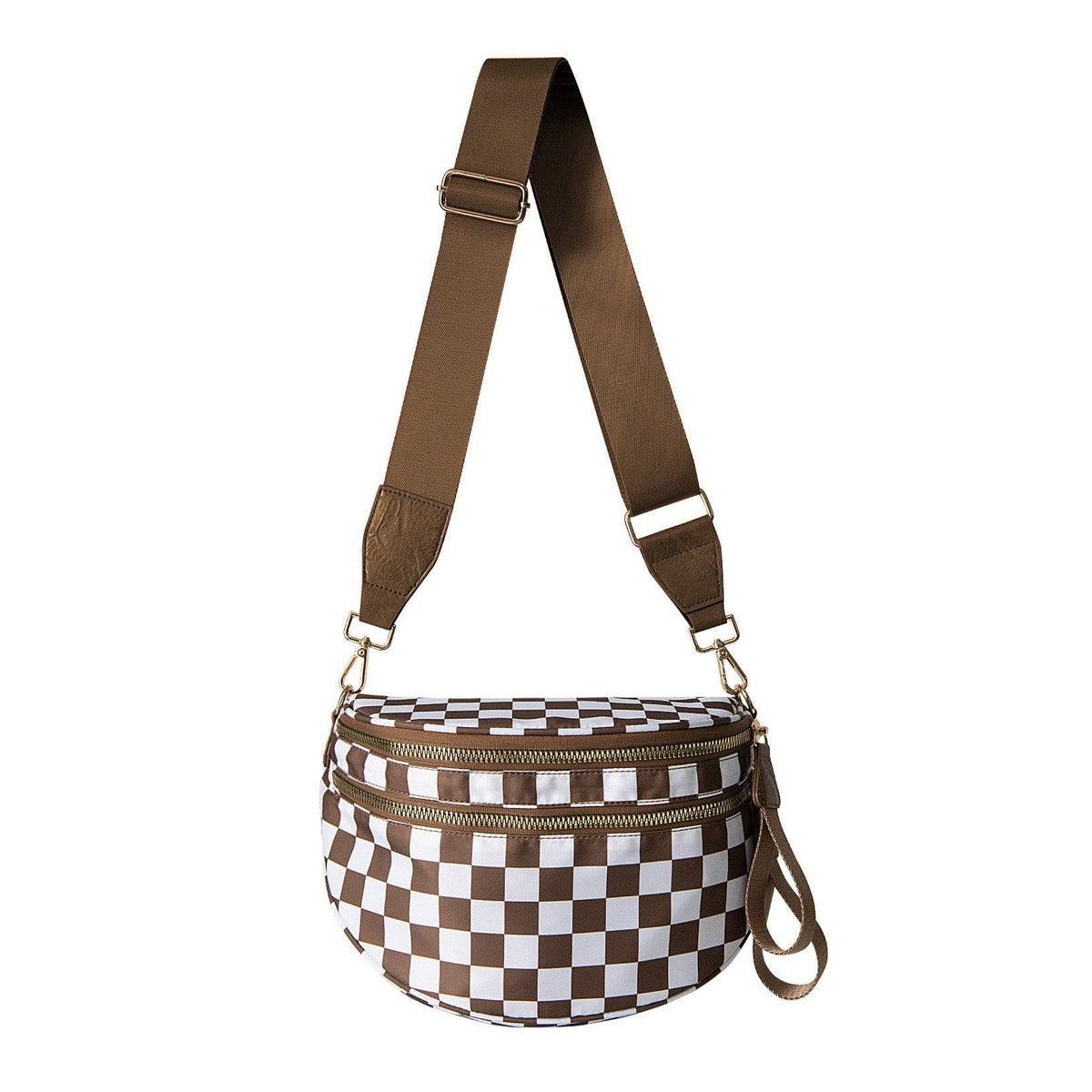 Aili's Corner - Frankie Oversize Double Zip Print Crescent Sling